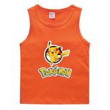 Children Pokemon Pikachu T Shirt Cotton Leisure Sports Sweat-Absorbent Short Sleeve