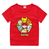 Children Pokemon Pikachu T Shirt Children Summer Clothing Short Sleeve T-shirt Male