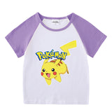 Children Pokemon Pikachu T Shirt Summer Clothing Short Sleeve T-shirt Leisure Sports