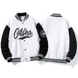 White Varsity Jacket Men's Spring and Autumn Workwear Jacket Youth Sports Baseball Uniform