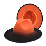 Mens Kentucky Derby Hats Color Matching Gradient Color Fedora Hat Women's Outdoor Sun Hat