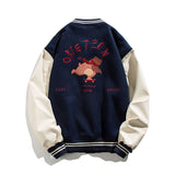 Vintage Letterman Jacket Autumn Letters Printed Baseball Uniform