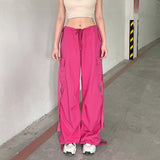 Julia Fox Low Rise Trousers Overalls Hip Hop Wide Leg