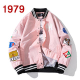 NASA Varsity Jacket Casual Baseball Uniform Men's Jacket Pink Jacket