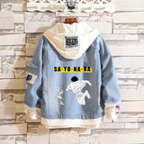 Comic Denim Jacket Male and Female Students Loose Sweater Denim Jacket