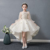 Princess Charlotte Flower Girl Dress Princess Dress Wedding Evening Dress Host Costume for Piano Performance