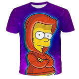 Homer Simpson Shirt Summer Digital Printed round Neck Short Sleeve T-shirt
