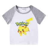 Children Pokemon Pikachu T Shirt Summer Clothing Short Sleeve T-shirt Leisure Sports
