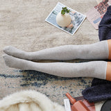 Winter Chunky Cable Thick Knit Thigh High Socks Long Stockings Boot over the Knee Bunching Socks Knitted Socks