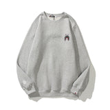Shark Print Sweatshirts Winter Men And Women Shark Logo Print Round-Neck Pullover