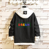 Comic Denim Jacket Dream Hooded Hoodie Long Sleeve Denim Jacket