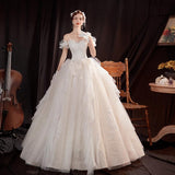 Women'S Evening Dress Ball Gown Princess Quinceanera Wedding Dress Starry Wedding Dress Slimming