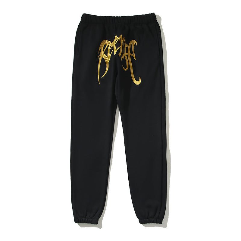 Kanye West Sunday Service Pant Autumn and Winter Embroidery Trousers Fleece-Lined Track Pants