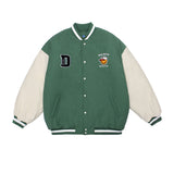 College Jacket Autumn Winter Retro Embroidered Bread Baseball Uniform Men's Street Winter Loose Top