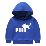 Children Pokemon Pikachu Hoodie Fleece Long Sleeve T-shirt