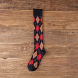 Winter Thick Knit Thigh High Socks Long Stockings Boot Fall Diamond Lattice Thigh High Socks Japanese Harajuku Socks