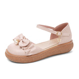 Flat Dress Sandals Spring/Summer Bow Buckle Sandals for Women