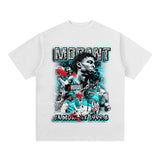 JA Morant Shirt JA Morant Printed Short Sleeve Vintage Loose Sports Heavy Weight
