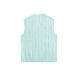 Men Sweater Vest Chain Pin Sleeveless Sweater Vest Men's Loose V-neck Sweater Vest Coat