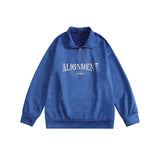 Preppy Aesthetic Sweatshirt Spring Leisure Half Zipper and Lapel