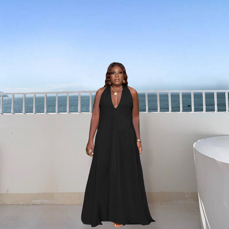 Nina Parker plus Size Dresses Sexy Backless Lace up Dress