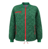 Brown Cropped Varsity Jacket Loose Baseball Uniform Coat