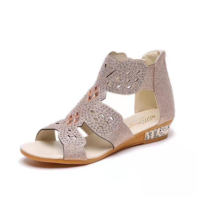 Women Open Toe Sandals Flats Summer Low Top Plus Size Women's Sandals
