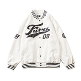 White Varsity Jacket Baseball Uniform Leather Jacket Men I High Street Hip Hop Couple Leather Coat