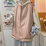 Jock Jacket PU Leather Men's Spring and Autumn Casual Jacket Loose All-Matching Men's Clothing Coat