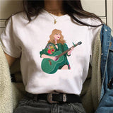 Taylor Swift Merch Cartoon Printed Simple round Neck Short Sleeve T-shirt