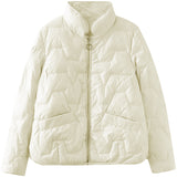 Women Winter Coats Puffer Jacket down Coat Winter Loose Zip Stand Collar Lightweight White Duck down Coat