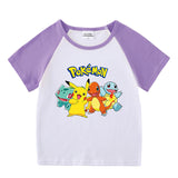 Children Pokemon Pikachu T Shirt Cotton T-shirt Casual Sports Cute