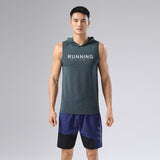 Sweat Wicking Shirt T-shirt Men's Hooded Sports Vest Workout Top