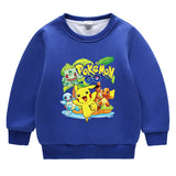 Children Pokemon Pikachu Hoodie Brushed Hoody Double Layer Thickened