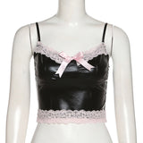 Music Festivals Rave Outfits Girls Tops Spring and Summer Women's Clothing V-neck Brace Lace Vest