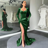 Winter Formal Dresses Slim-Fit High Waist Gloves Dress