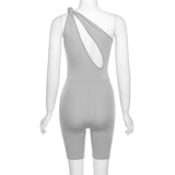 Summer High Waist Tight Sleeveless Casual Sports One-Piece Shorts