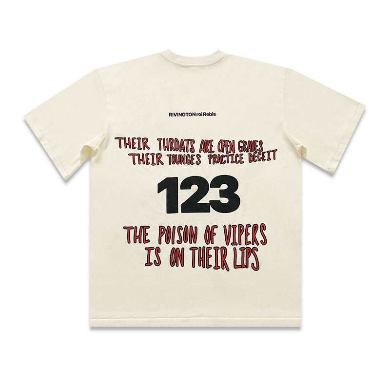 Rrr123 T Shirt Loose Sports and Leisure Python Puff Print