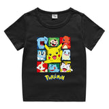 Children Pokemon Pikachu T Shirt Children Summer Clothing Short Sleeve T-shirt Male