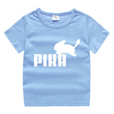 Children Pokemon Pikachu T Shirt Summer Cotton Short Sleeve T-shirt Sports