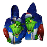 Grinch Hoodie Christmas Sweater Couple 3D Printing plus Size Sweater