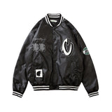 Beige Varsity Jacket Letter Embroidery Style Baggy Coat Men's and Women's Cotton-Padded Jacket Quilted Baseball Uniform Winter