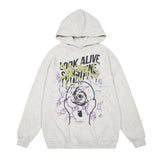 Mens Fall Outfits High Street Sweater Men's Hooded Thin Oversize Couple Loose Top Women's Autumn