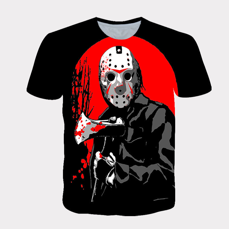 Michael Myers T Shirt Summer Loose Fashion Print round Neck Women's T-shirt