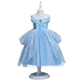 Halloween Frozen Dress Toddler Frozen Mesh Sleeveless Dress Cinderella Princess Dress