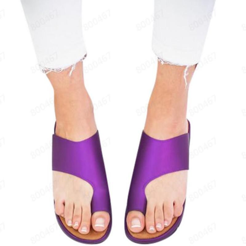 Women Open Toe Sands Flats Summer Solid Color Beach Women's Slippers