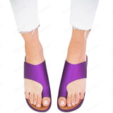 Women Open Toe Sands Flats Summer Solid Color Beach Slippers