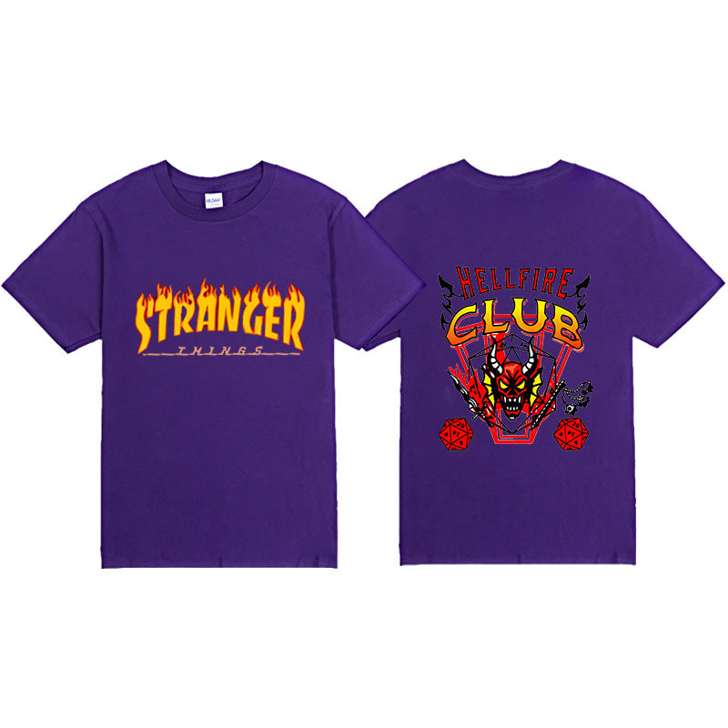 Stranger Things Hellfire Club T Shirt Men's and Women's T-shirt Summer Short Sleeve