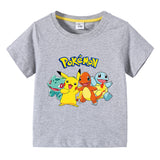Children Pokemon Pikachu T Shirt Summer Clothing Short Sleeve T-shirt Boy Top