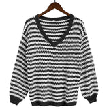 Women Fall Outfits Fall Winter Fashion V-neck Loose Slimming Sweater Pullover